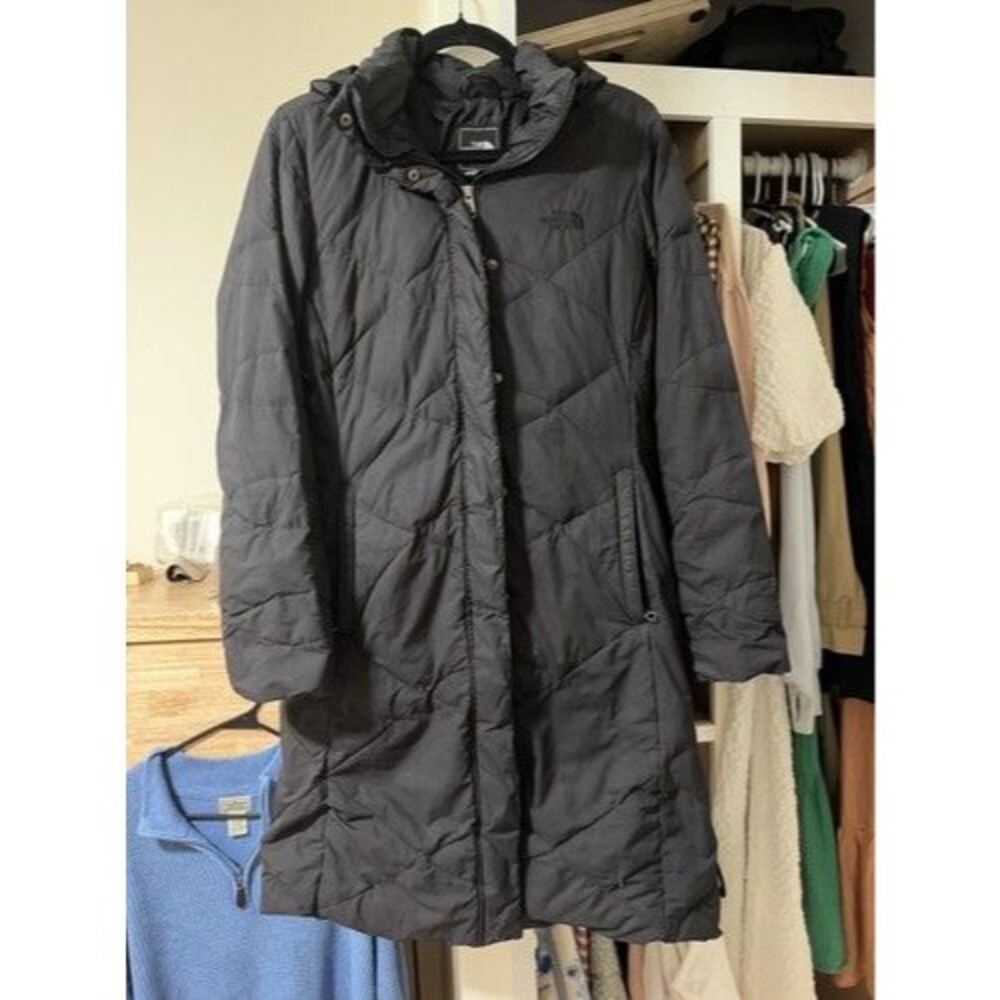 The North Face Metropolis Women’s M Black Down Hooded Quilted Mid-Length Parka